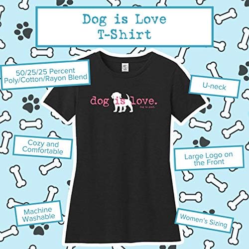 כלב הוא טוב חולצת טריקו שרוול קצר כלב הוא אהבה - מתנה נהדרת לאוהבי כלבים, מיוצרת עם חומרים פרימיום