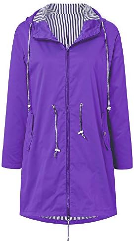 ז'קט גשם לנשים בצבע מוצק קל פעיל מעיל ספורט בגדי ספורט אופנה מעיל גשם קל משקל עם מכסה