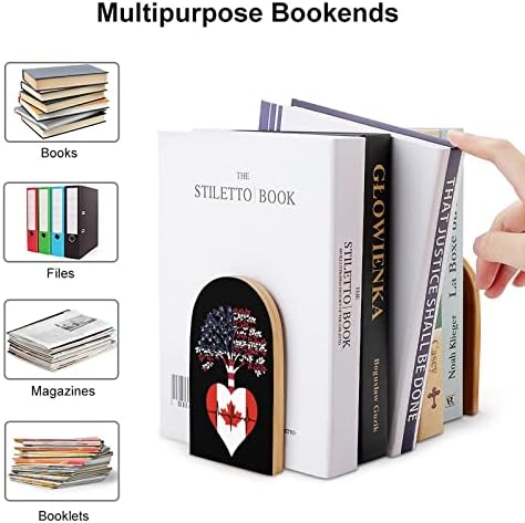 קנדה ארהב שורש פעימות לב עץ תומכי ספרים כבד ספר מחזיקי למדפים דקורטיבי ספר מסתיים