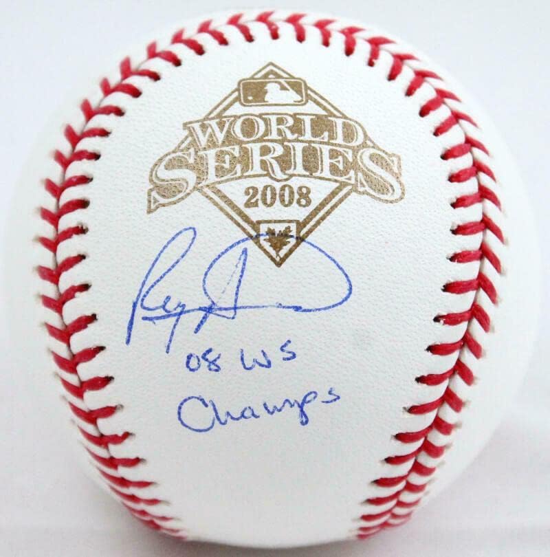 ראיין האוורד חתימה רולינגס סדרה העולמית OML בייסבול w/08 WS Champs -JSA W - כדורי בייסבול עם חתימה