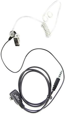 XFOX אוניברסלי 3.5 ממ ג'ק PTT צינור אוויר חלול אקוסטי אוזניות אנטי-קרינה אוזניות ערוץ יחיד עם מתג תשובה PTT