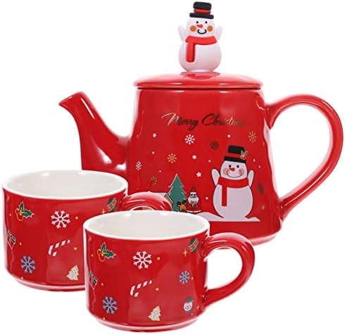 סט כוס תה של קאבילוק סט 1 סט של קומקום חג חג מולד קרמיקה קומקום סגנון חג חג המולד כוס תה קרמיקה ערכת תה סטית כוס