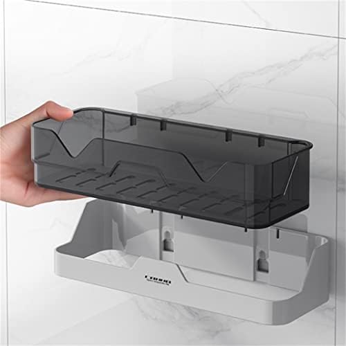 מתלה אמבטיה רכוב על קיר XJJZS לאחסון שמפו אחסון מפלסטיק מארגן מטבח לאביזרי אמבטיה ללא תרגיל