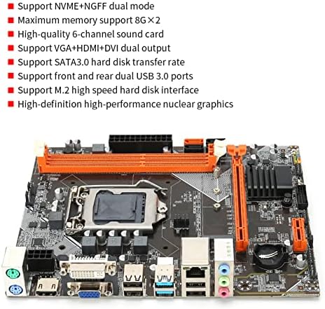 לוח האם שולחני, אינטל B75 LGA 1155 לוח אם משחקי עם M.2 NVME/SATA SLOT, ערוצים כפולים DDR3/ספק כוח 3 1 מצב,
