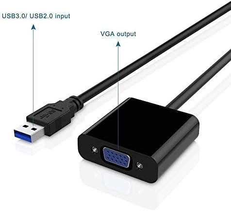 Lecmark USB 3.0 למתאם VGA ממיר וידאו רב-תערוכות עבור Windows 10/8.1/8/7/XP