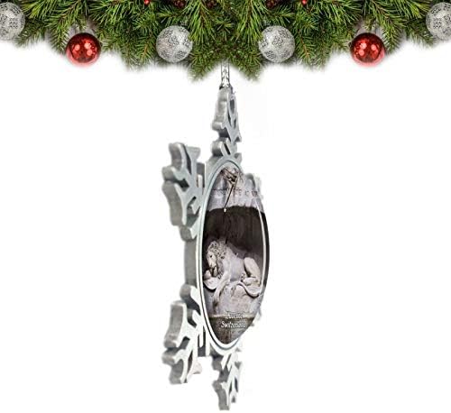 UMSUFA שוויץ אנדרטת אריה לוצרן קישוט לחג המולד קישוט עץ עץ מתנה למזכרת מתכת