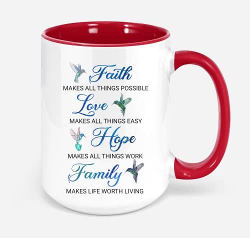 קרמיקה 11 עוז קפה ספל אמונה אהבה מקווה משפחה יונק דבש קפה ספל תה כוס מתנות לנשים גברים חג המולד
