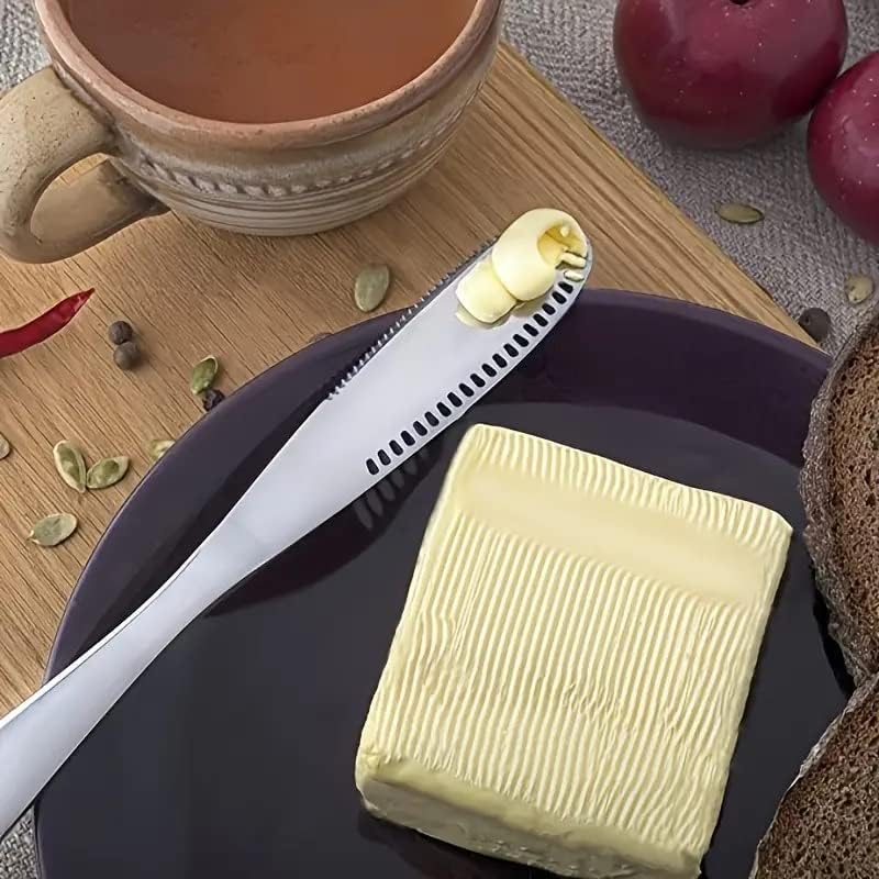 קולבי נירוסטה חמאת מפזר מטבח סכין גאדג ' ט מסלסל מבצע המוליך רב-פונקציה עם משונן קצה-קל התפשטות חמאת סכין עבור