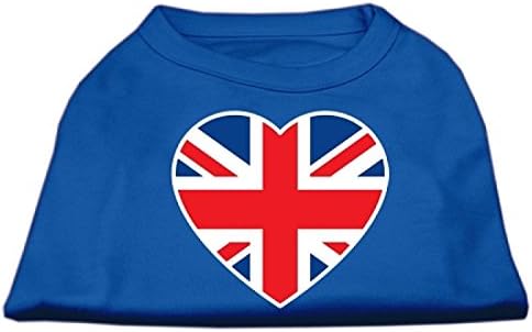 מוצרי חיות מחמד של מיראז 'חולצה הדפסת דגל בריטי דגל לב, קטנים, כתומים
