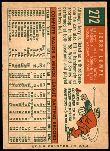 1959 Topps 272 Jerry Lumpe New York Yankees VG/Ex Yankees