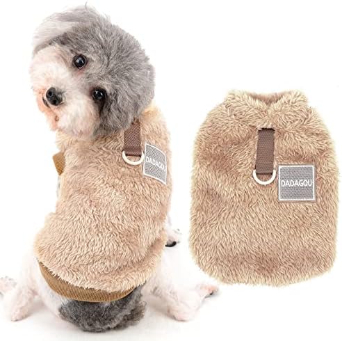 רנפי כלב קטן אפוד סוודר פליס לבנים מעיל סוודר בנות עם טבעת D סווטשירט חם בחורף בגדי חיות מחמד
