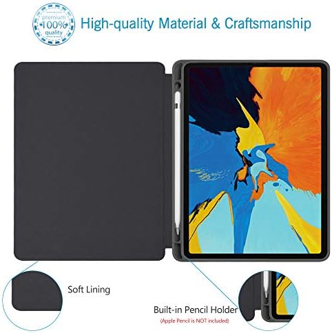 מארז הציור של HuasiRu עבור iPad Pro 11 1st Gen 2018 שוחרר בלבד - פוליו קליל משקל דק לעמוד כיסוי רך