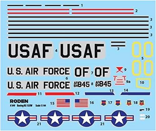 רודן רה14349 1/144 בואינג של חיל האוויר האמריקני ר.סי-135 וולט/וואט אספן מידע משותף מסמרת,