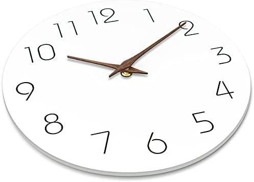 שעון קיר של Mosewa 16 אינץ 'שקט לא מתקתק שעוני קיר סוללה מופעלת - שעון עץ מינימליסטי פשוט דקורטיבי למטבח,