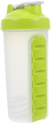מוטון 1 מחשב גלולת שייקר כוס ספורט מים בקבוקי גלולת מקרה מחזיק גדול קיבולת מים בקבוק נסיעות עמ ירוק סמים