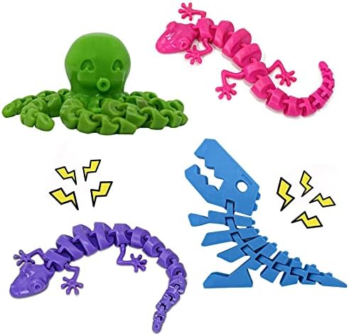 Faqgyx 4 חתיכות T-rex צעצוע צעצוע תמנון תמנון Gecko Trex צעצוע, צעצוע תמנון צעצוע חושי לילדה לילדה בין מתנת