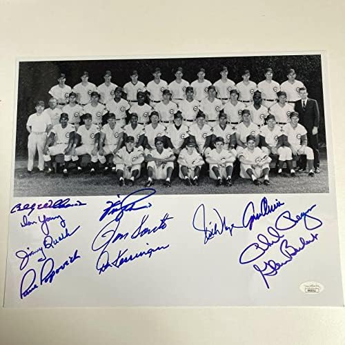 1969 צוות שיקגו קאבס חתם חתימה עם חתימה 11x14 תמונה בייסבול 10 Sigs JSA COA - תמונות MLB עם חתימה
