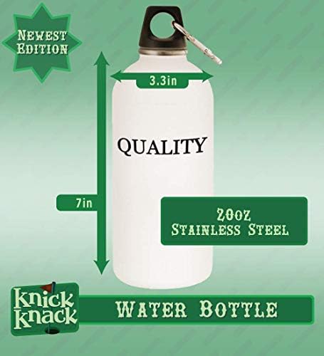 מתנות Knick Knack Ri Rhode Island - בקבוק מים נירוסטה 20oz עם קרבינר, לבן