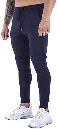 מכנסי טרנינג של Gansanro Mens Jogger, מכנסיים אתלטים רזים ומתאימים לגברים, מכנסי טרנינג לגברים עם כיסים