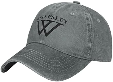 וולסלי מכללת לוגו קלאסי קאובוי כובע שטף בייסבול-כובע אריג מתכוונן אבא-כובע