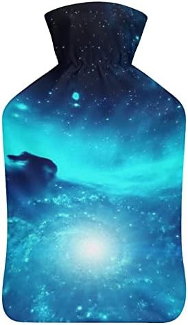 שקית מים חמים גולקסי כחול 1L עם כיסוי הזרקת בקבוקי מים חמים להרפיה של הגנה קרה ביד