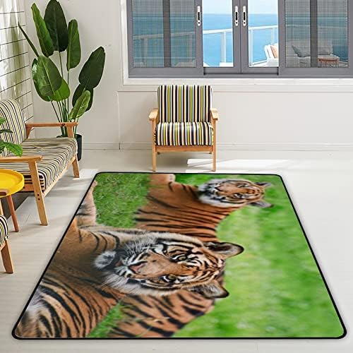 זוחל שטיח מקורה משחק מחצלת טייגר חתול גדול לסלון חדר שינה חינוכי חינוך חינוכי שטיחים שטיחים שטיחים 60x39in
