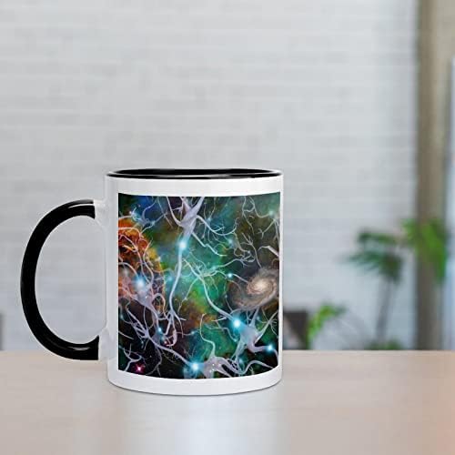 עצב רפואי ספל קרמיקה דקורטיבי ספל יצירתי שחור בתוך כוס קפה קפה ספלי ידית עמידות מתנות ייחודיות