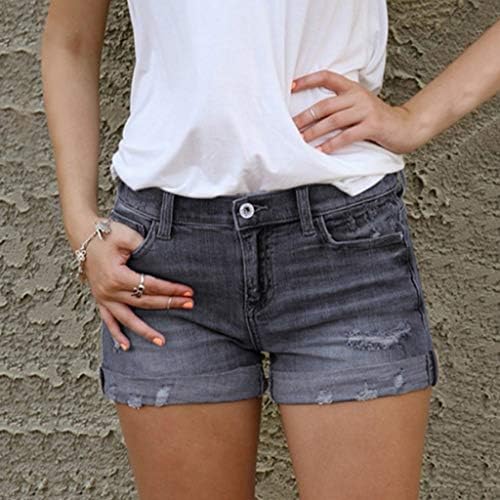 מכנסיים קצרים של ג'ינס עם מותניים גבוהות לנשים נשים חדשות ג'ינס קצרים ג'ינס ג'ינס כיסים נשיים