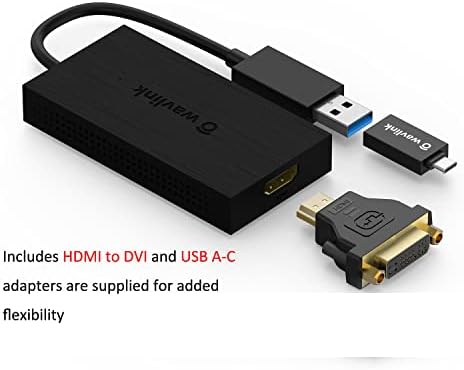 Wavlink USB 3.0 ל- HDMI UHD מתאם תצוגת וידאו אוניברסלי תומך עד 6 תצוגות צג, 2560x1440@60 הרץ