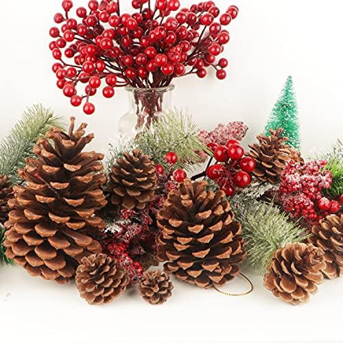 25 יח 'חגני אורן טבעיים חריצים טבעיים קונוסים אורנים גדולים עץ חג המולד קונוס אורן בתפזורת חג המולד