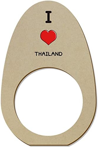 Azeeda 5 x 'אני אוהב תאילנד' טבעות מפיות מעץ/מחזיקים