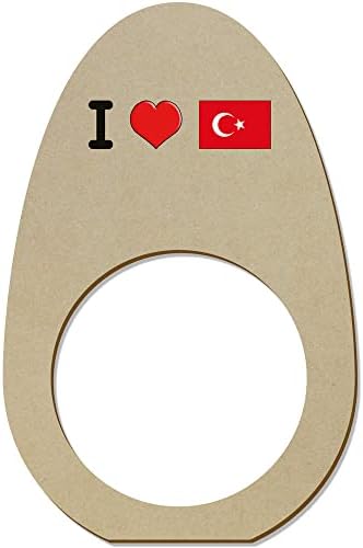 Azeeda 5 x 'אני אוהב טורקיה' טבעות מפיות מעץ/מחזיקים