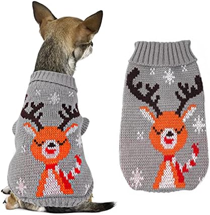 סוודרים של חיית מחמד לחג המולד של קובי לכלבים קטנים, בגדי סריגה חמים/בגדי גור בגדים עם איילים