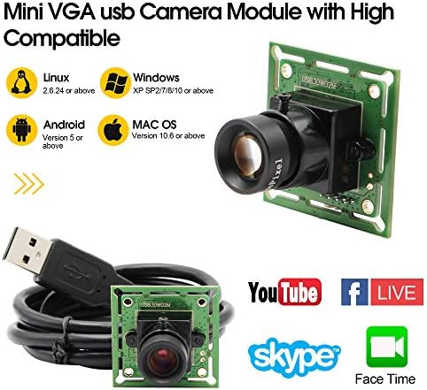 IEIGHTS VGA מהירות גבוהה זווית רחבה מודול מצלמת USB למחשב 480P 60FP