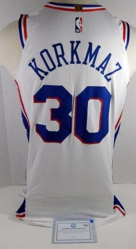 2019-20 פילדלפיה 76ER Furkan Korkmaz 30 משחק הונפק ג'רזי לבן להקת שטרן - משחק NBA בשימוש