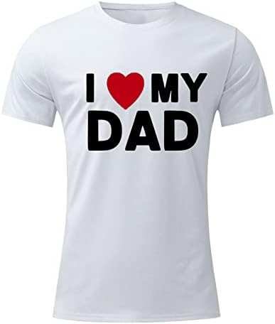XXBR יום האב של אבא שרוול קצר חולצות לגברים, 2022 קיץ חדש אני אוהב את אבא שלי הדפס רזה מתאים צמרות
