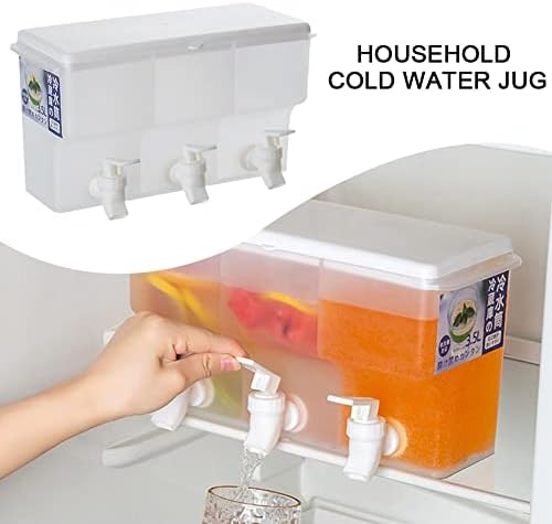 מתקן שתייה למקרר 3.5 ליטר מתקן משקאות קומקום קר עם ספיגוט, מקרר מתקן שתייה קר, מיכל משקאות לימונדה דלי