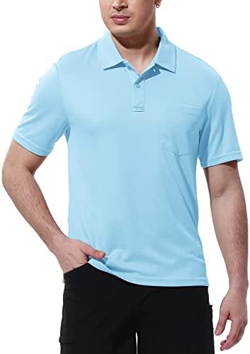 חולצות פולו לגברים של Bgowatu חולצות שרוול קצר צווארון חולצות גולף מהירות חולצת טניס יבשה עם כיס
