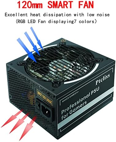 אספקת חשמל למחשב גיימינג 650 וולט 650+ 80 + ברונזה ספק כוח לא מודולרי כבלים שחורים שטוחים מאוורר לד