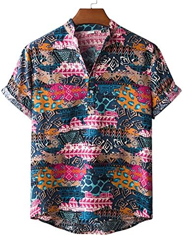 קיץ הדפסת שרוול מזדמן פרחוני גברים של קצר חולצות הוואי גברים של חולצה זכר חולצה