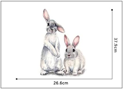 שני חמוד ארנבים ילדים חדר בית תפאורה נשלף קיר מדבקה