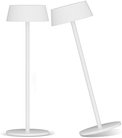 Ralbay 2 חבילה מנורות שולחן אלחוטי, 5000mAh נטענות מנורות שולחן סוללה, מנורות מופעלות על סוללה אטומה