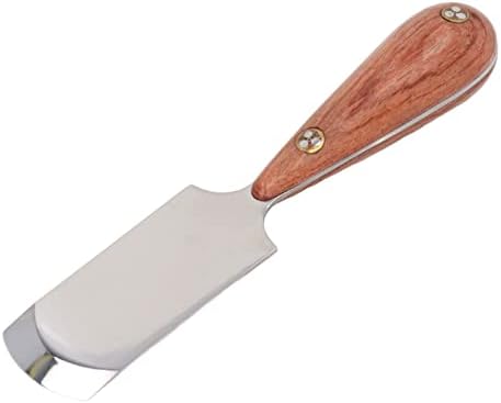 סכין עור, סכין עור חיתוך עור קשת עור סכין החלקה עם ידית עץ לעור עור DIY