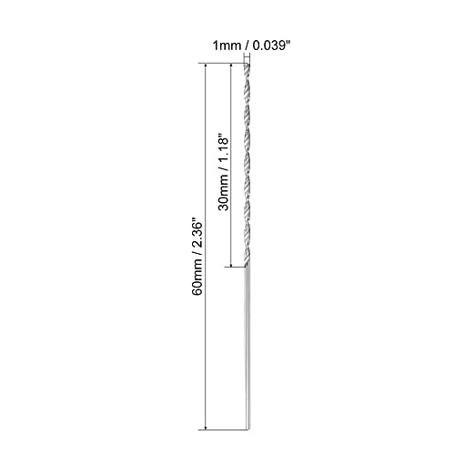 1 ממ, מטרי ספירלת חלילי ישר שוק טונגסטן פלדת קידוח כלי עבור נירוסטה סגסוגת מתכת