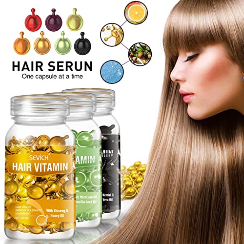 שיער ויטמין כמוסה שמן נשים חלק משיי קרטין מזין מורכב תמצית נזק שיער טיפול טבעי תיקון שמן טיפול