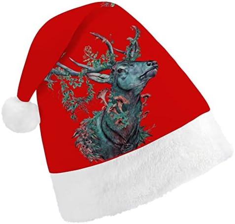 יער איל חג המולד כובע סנטה קלאוס כובעי קצר קטיפה עם לבן חפתים לגברים נשים חג המולד מסיבת חג קישוטים