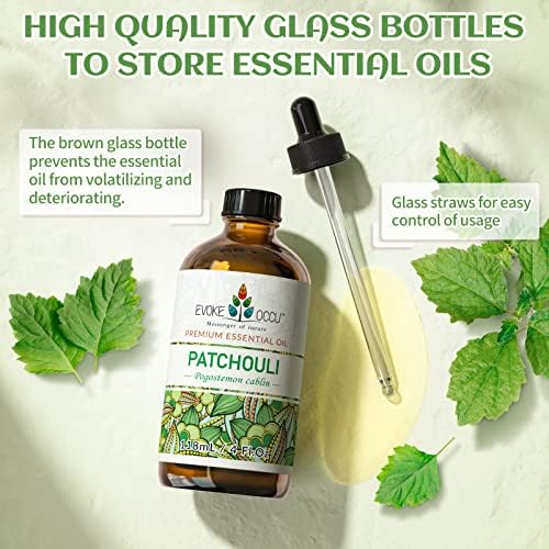 שמן אתרי של Patchouli 4 גרם, שמן לבונה טהור לעור מפזר ניחוח ניחוח DIY סבון נרות- 4 fl oz