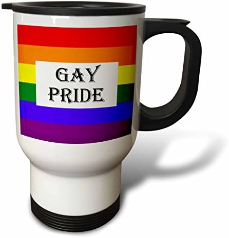 3 דרוז גאווה הומוסקסואלית. דגל הומוסקסואלי ולסבי. נירוסטה ספל נסיעות, 14 גרם, טבעי