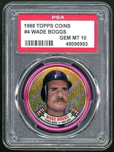 1988 מטבעות Topps Wade Boggs 4 PSA Gem Mint 10 Red Sox ES1017 - MLB Photomints and Coins