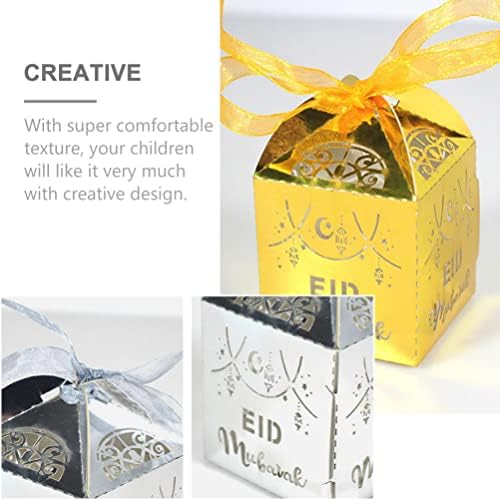 Pretyzoom Eid Mubarak Candy Box: העדפת קופסת קופסת קופסת קופסת קופסת מאפה קופסאות עטיפה מוסלמיות מפלגה